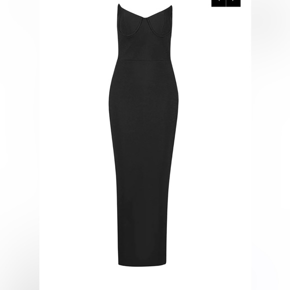 Layla Strapless Bodycon Maxi Bandage Dress in Black, Size M - Picture 10 of 14